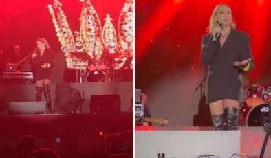 Mehmet Dinçerler’e boşanma davası açan Hadise sahnede yüzük fırlattı