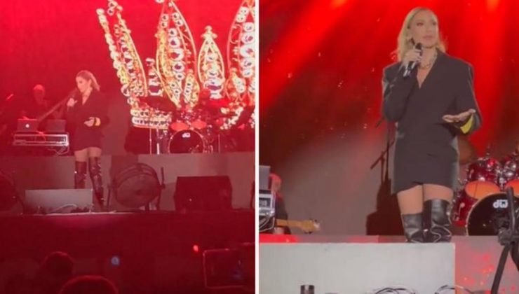 Mehmet Dinçerler’e boşanma davası açan Hadise sahnede yüzük fırlattı