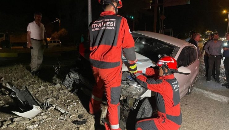 Muğla’da iki otomobilin çarpıştığı kazada 2 kişi yaralandı