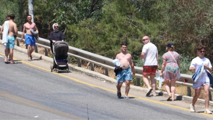 Tatilciler Ölüdeniz’e ulaşmak için kilometrelerce yürüdü