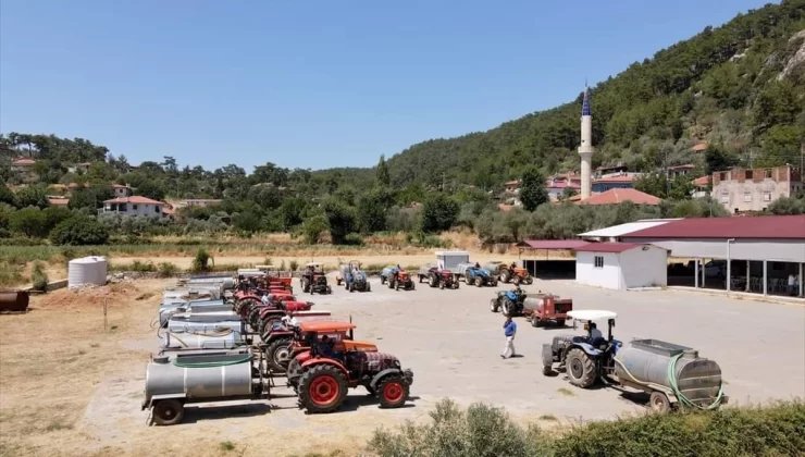 Muğla’da mahalle sakinleri yangın müdahale aracı olarak sulama tankerleri kullanıyor