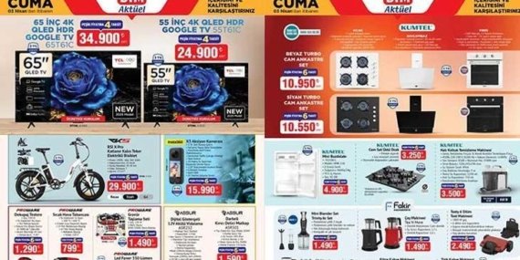 NİSAN AYI İLK BİM AKTÜEL KATALOĞU | 3 Nisan Cuma BİM aktüel kataloğunda hangi ürünler satışta olacak? Katlanır Kalın Teker Elektrikli Bisiklet, X3 Aksiyon Kamerası, Çelik Kesme Panosu...