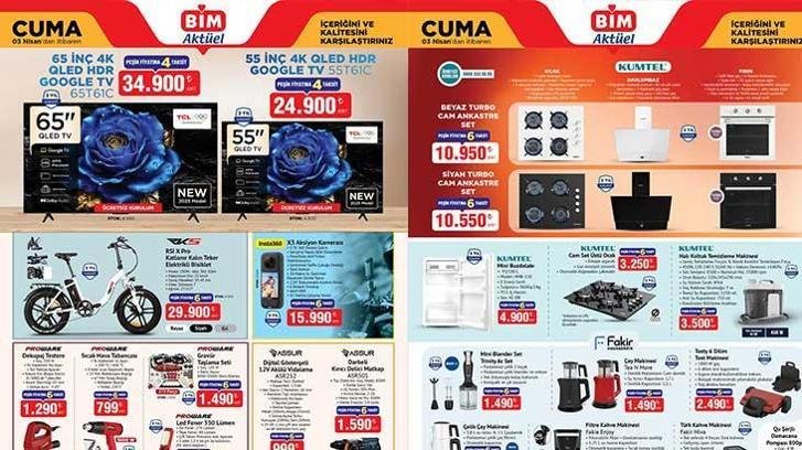 NİSAN AYI İLK BİM AKTÜEL KATALOĞU | 3 Nisan Cuma BİM aktüel kataloğunda hangi ürünler satışta olacak? Katlanır Kalın Teker Elektrikli Bisiklet, X3 Aksiyon Kamerası, Çelik Kesme Panosu...
