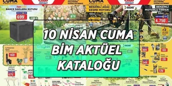 RAFLARDA SATIŞTA! BİM AKTÜEL KATALOĞU 10 NİSAN CUMA! BİM 10 Nisan Cuma aktüel kataloğunda hangi ürünler satışta? Dekoratif Bisiklet, Cep Telefonu, Saç Kurutma Makinesi, Su Püskürtücü Aparat, Benzinli Ağaç Kesme Motoru...