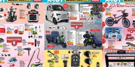 A101 AKTÜEL KATALOG 16 NİSAN PERŞEMBE YENİ ÜRÜNLER: A101 Aldın Aldın'da bu hafta hangi ürünler var! TV Box Medya Oynatıcı, Akıllı mutfak robotu, Yüksek basınçlı yıkama makinesi, Piyano, 23 Nisan ürünleri...