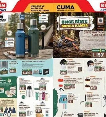 24 Nisan BİM kataloğu 2026! BİM markete 24 Nisan tarihinde kamp malzemeleri geliyor!