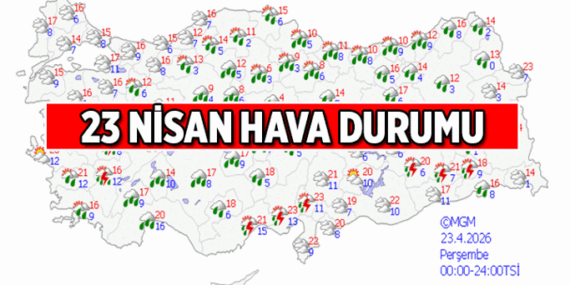 MGM'DEN HARİTA ❗ 23 Nisan hava durumu nasıl olacak? 23 Nisan'da yağmur yağacak mı? İstanbul, Ankara, İzmir ve diğer illerin hava durumu listesi