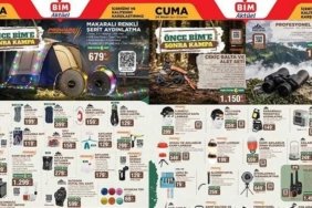 RAFLARDA SATIŞTA! BİM CUMA KATALOĞU (24 NİSAN) BİM 24 Nisan aktüel kataloğunda bu hafta hangi ürünler satışta? Kamp Sandalyesi, Hamak, Şişme Yatak, Eşya Taşıma Kutusu, Uyku Tulumu, Kamp Hasırı, Duş ve Giyinme Kabini...