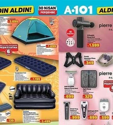 30 NİSAN A101 AKTÜEL İNDİRİMLERİ! A101 Haftanın Yıldızları aktüel kataloğunda bu hafta hangi ürünler indirimli olarak satışa çıktı? Ayçiçek Yağı, Çay, Pirinç, Yoğurt, Beyaz Peynir, Yüzey Temizlik Havlusu, Toz Deterjan...