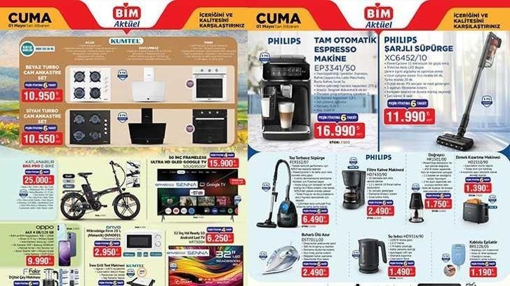 BİM 28 NİSAN-1 MAYIS AKTÜEL KATALOGLAR! BİM 1 Mayıs Cuma aktüel kataloğunda bu hafta hangi ürünler satışa sunulacak? Dondurma Yapabilen Hamur Yoğurma Makinesi, Halı Koltuk Temizleme Makinesi, Tam Otomatik Espresso Makinesi...
