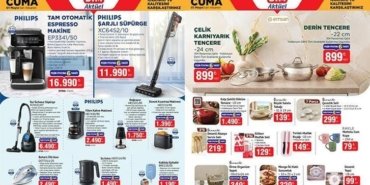 BİM 1 MAYIS KATALOĞU YARIN SATIŞTA! BİM 1 Mayıs Cuma aktüel ürünler kataloğunda hangi ürünler satışa çıkacak? Tam Otomatik Espresso Makinesi, Sensörlü Çöp Kovası, 18 Parça Desenli Porselen Takımı...