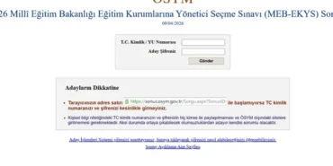 MEB EKYS sonuç sorgulama ekranı 2026! EKYS sınav sonuçları bugün açıklanır mı, ne zaman açıklanacak? sonuc.osym.gov.tr