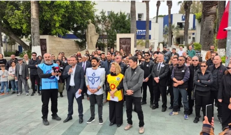 Bodrum’da Öğretmenlerden ‘Eğitimde Şiddete Hayır’ Mesajı