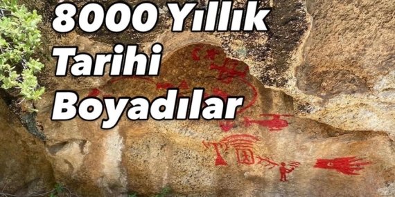 Latmos’ta 8 Bin Yıllık Kaya Resimleri Tahrip Edildi