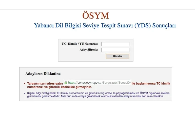 2026 YDS/1 sınav sonuçları ne zaman açıklanacak? Yabancı Dil Bilgisi Seviye Tespit Sınavı sonuç sorgulama ekranı