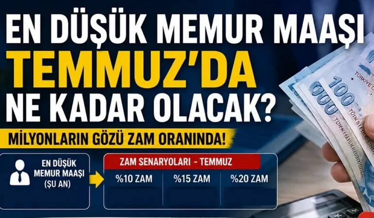 En düşük memur maaşı Temmuz’da ne kadar olacak? Gözler zam oranlarına çevrildi: Tablo netleşiyor maaş yeniden hesaplanıyor