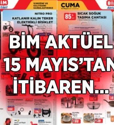İNDİRİMLİ ÜRÜNLER 15 MAYIS BİM AKTÜEL KATALOĞU: BİM'de yepyeni ürünler satışa çıkmayı bekliyor! Motosiklet, Klima, Elektrikli Bisiklet, Araç Aksesuarları, Sıcak Soğuk Taşıma Çantası...