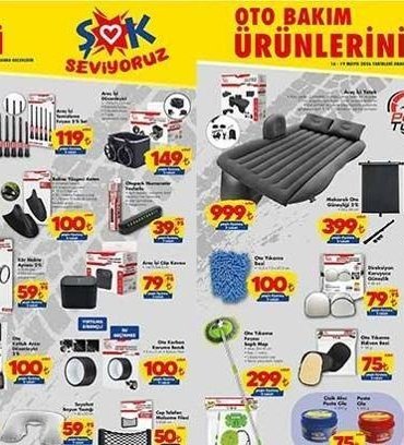 YEPYENİ ŞOK AKTÜEL KATALOĞU (16 MAYIS) ŞOK 16 Mayıs kataloğunda hangi ürünler satışa çıkacak? Direksiyon Kılıfı, Kör Nokta Aynası 2'li, Araç İçi Yol Kayıt Kamerası, Dijital Lastik Basınç Ölçer...