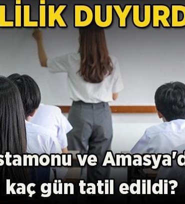 Valilik duyurdu! Tokat, Kastamonu ve Amasya'da okullar tatil mi edildi, kaç gün tatil edildi? İşte eğitim öğretime ara verilen ilçeler!
