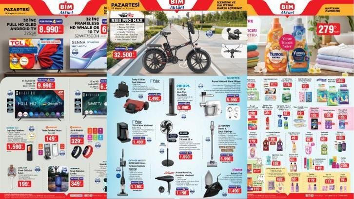 YEPYENİ BİM AKTÜEL KATALOĞU AFİŞİ! 25-26 Mayıs 2026 bu hafta BİM kataloğu indirimli ürünleri neler? Elektrikli Bisiklet, Stand Mikser, Vantilatör