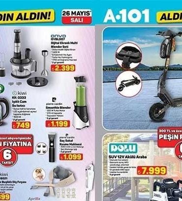 26 MAYIS A101 GÜNCEL AFİŞ YARIN SATIŞA ÇIKIYOR! A101 Aldın Aldın 26 Mayıs Salı aktüel kataloğunda hangi ürünler satışa sunulacak? 5 Programlı Bulaşık Makinesi, Multi Blender Seti, Çay Makinesi, 5 Başlıklı Erkek Bakım Seti, Şarjlı El Süpürgesi...