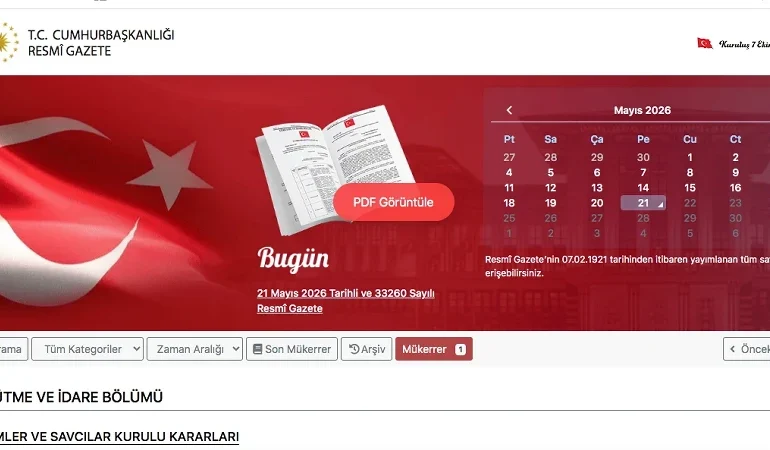Resmi Gazete atama kararları: 21 Mayıs Perşembe Hakimler ve Savcılar Kurulu atama kararları isim listesi